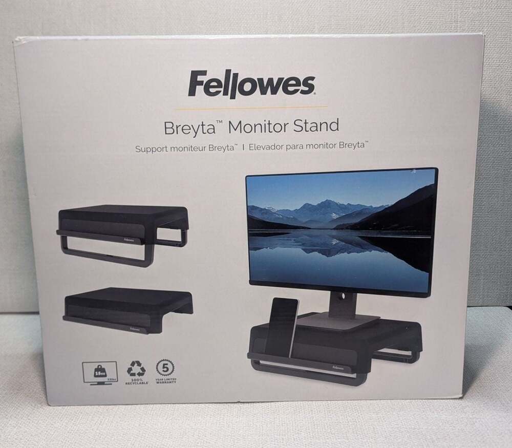 Fellowes Breyta Monitor Stand with 3 Height Adjustments S2